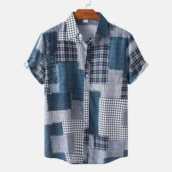 Joel | Herren Geometrisches Hemd | Patchwork Stil