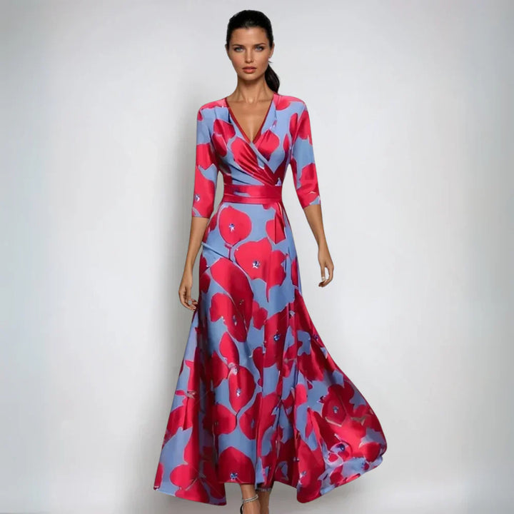 Ylva | Damen Geblümtes Kleid | Wickeldesign