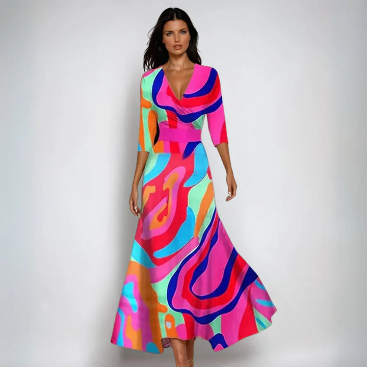 Ylva | Damen Geblümtes Kleid | Wickeldesign