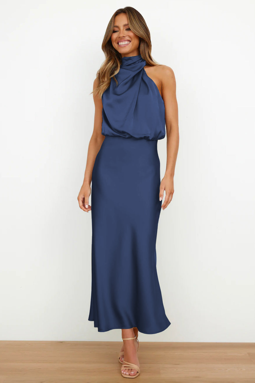 Melina | Damen Ärmelloses Midikleid | Knitterarm