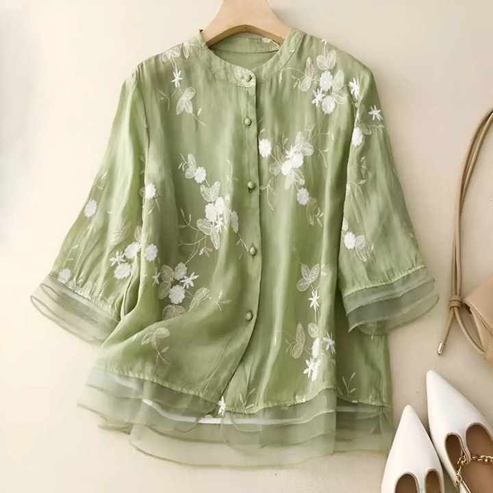 Fenja | Damen Florale Bluse | Bequem