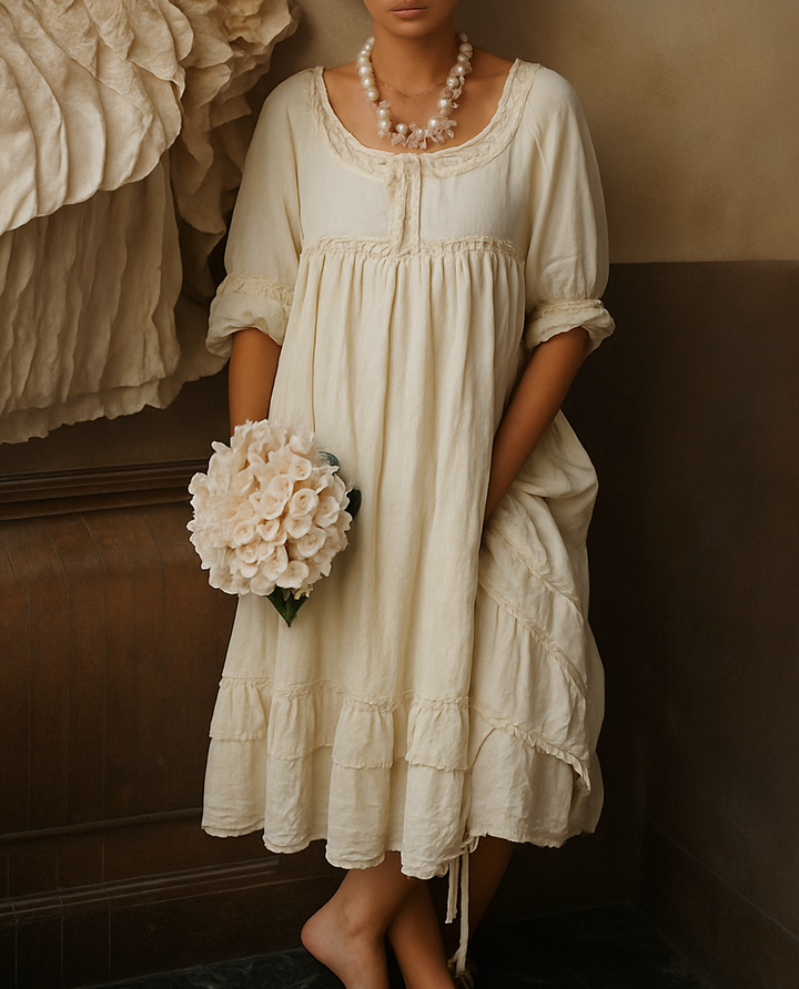 Märta | Damen Kleid im natürlichen Stil | Komfortabel und Elegant
