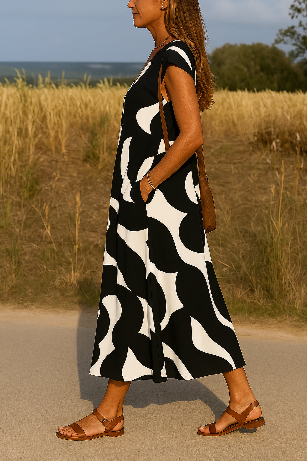 Lena | Damen V-Ausschnitt Kleid | Modernes Design
