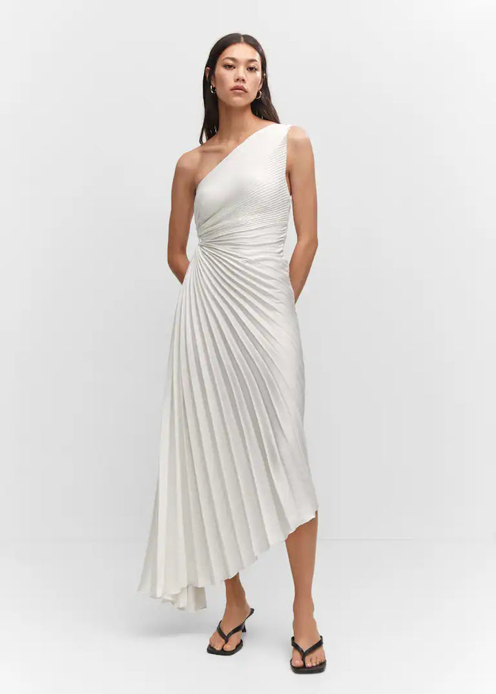 Zarita | Damen Asymmetrisches Midikleid | Falteneleganz