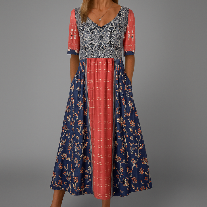 Maribella | Damen Geblümtes Stufenkleid | Boho-Charme