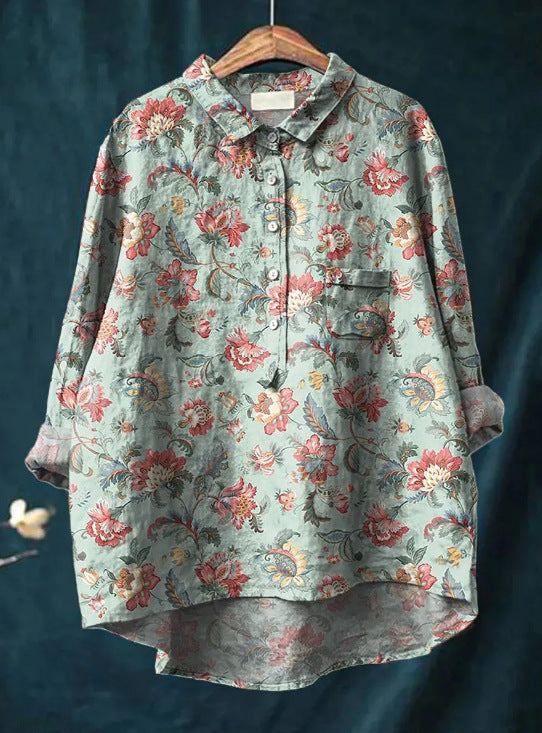Lena | Damen Klassische Bluse | Blumenprint
