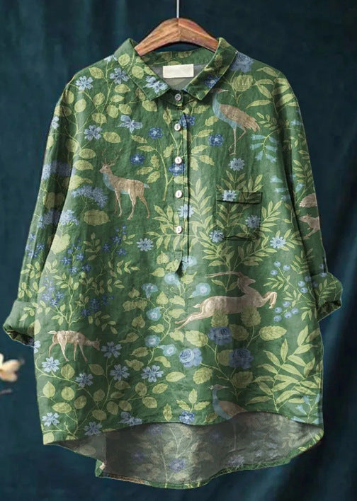 Lena | Damen Klassische Bluse | Blumenprint