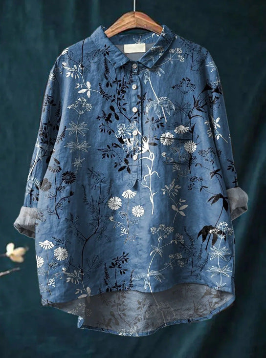 Lena | Damen Klassische Bluse | Blumenprint