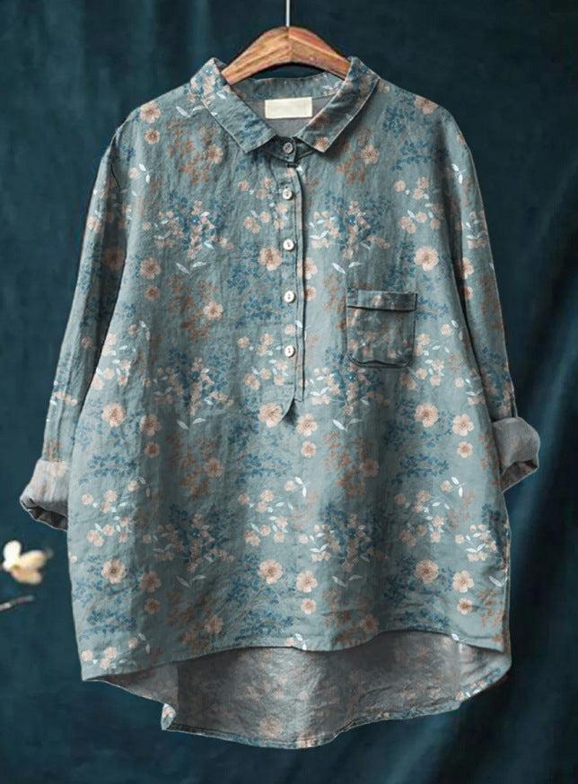Lena | Damen Klassische Bluse | Blumenprint