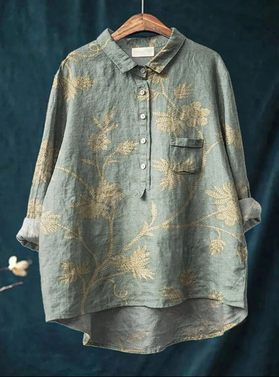 Lena | Damen Klassische Bluse | Blumenprint