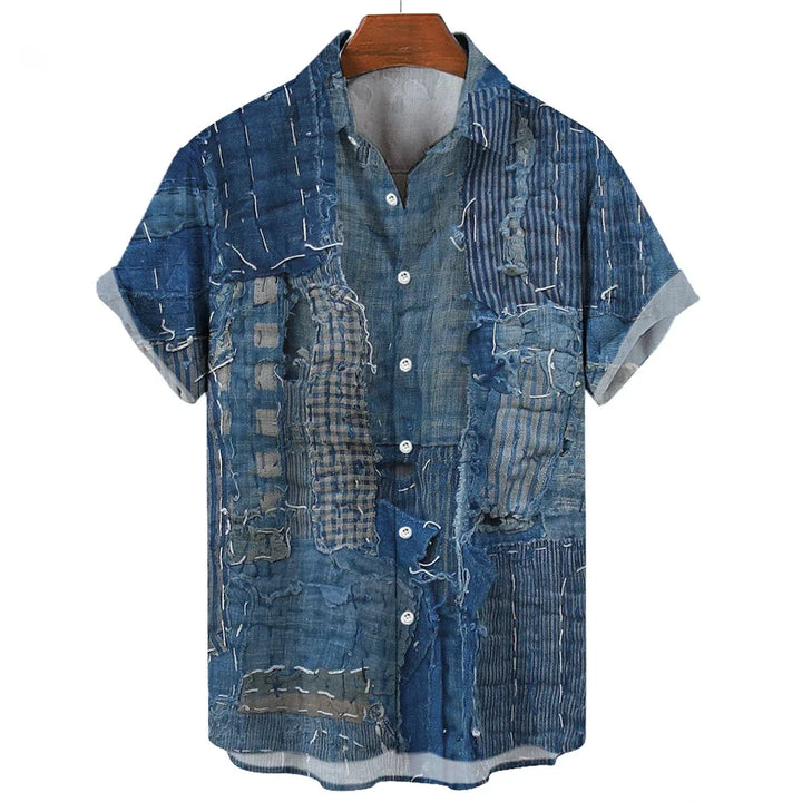 Joel | Herren Geometrisches Hemd | Patchwork Stil