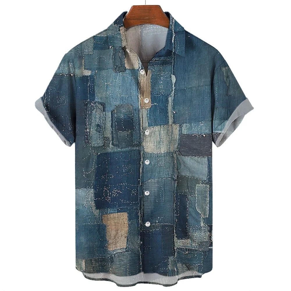 Joel | Herren Geometrisches Hemd | Patchwork Stil