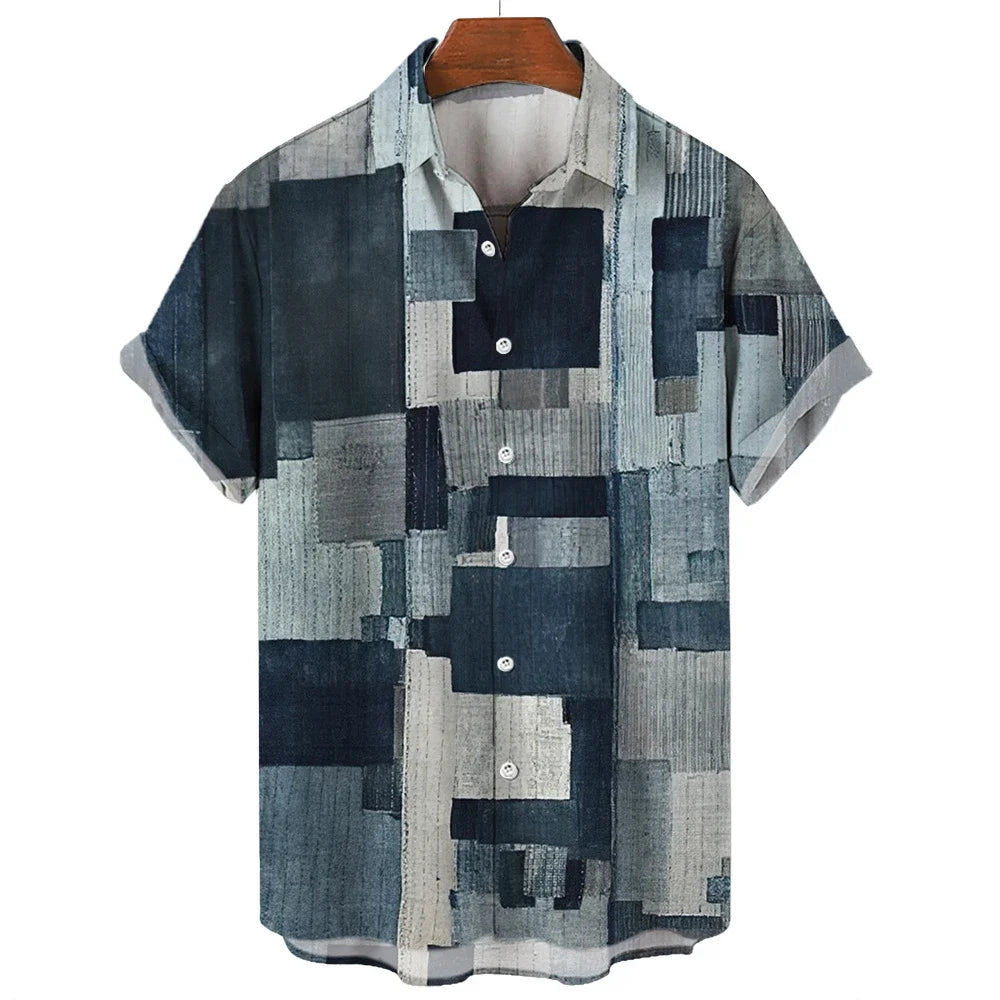 Joel | Herren Geometrisches Hemd | Patchwork Stil