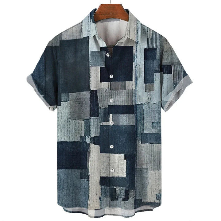 Joel | Herren Geometrisches Hemd | Patchwork Stil