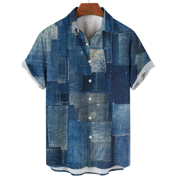 Joel | Herren Geometrisches Hemd | Patchwork Stil