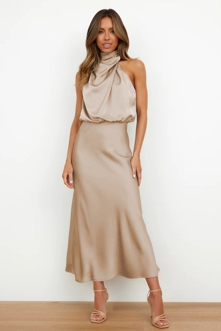 Melina | Damen Ärmelloses Midikleid | Knitterarm