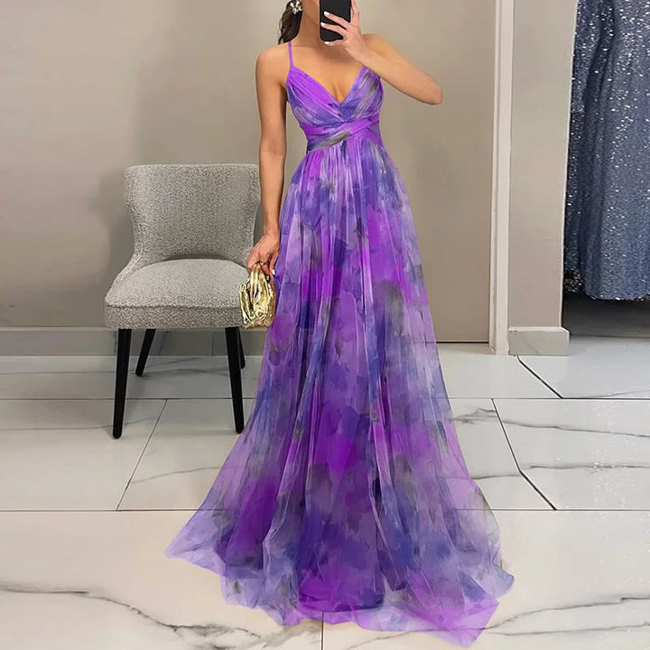 Silja | Damen Geblümtes Maxikleid | Verstellbar