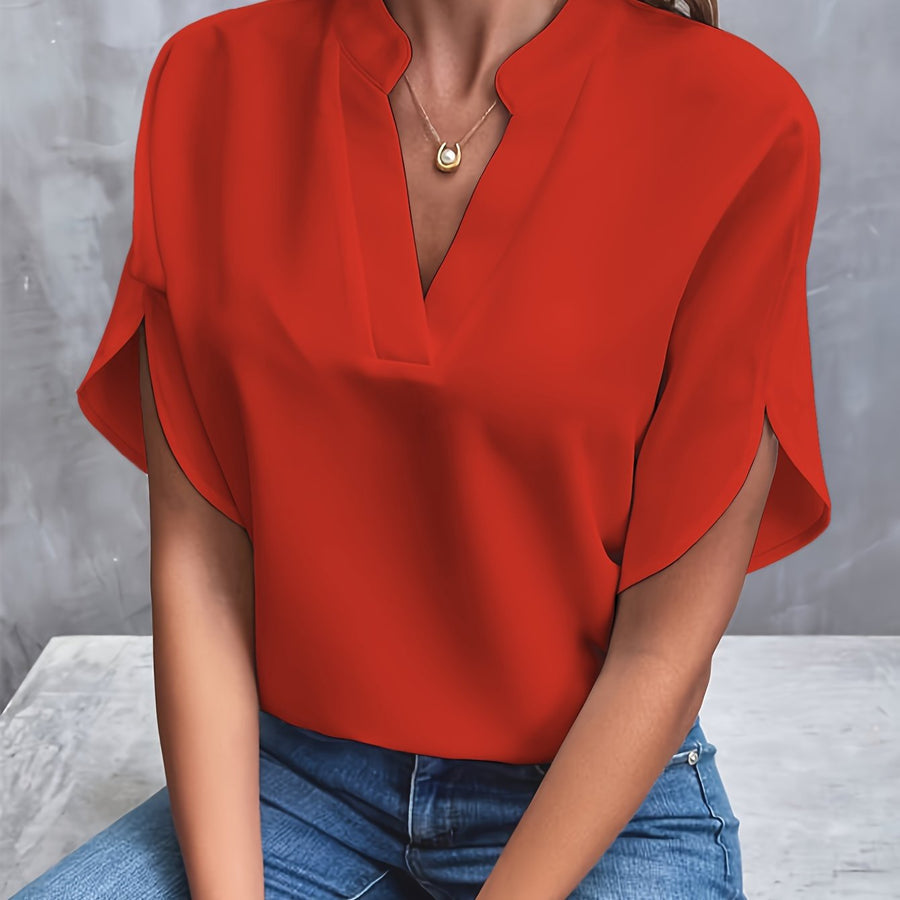 Lilia | Damen Leichte Bluse | Schlitzärmel