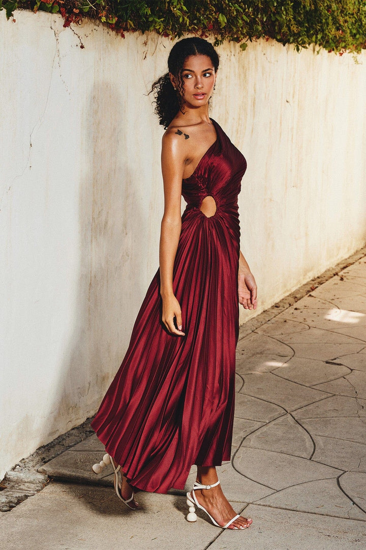 Zarita | Damen Asymmetrisches Midikleid | Falteneleganz