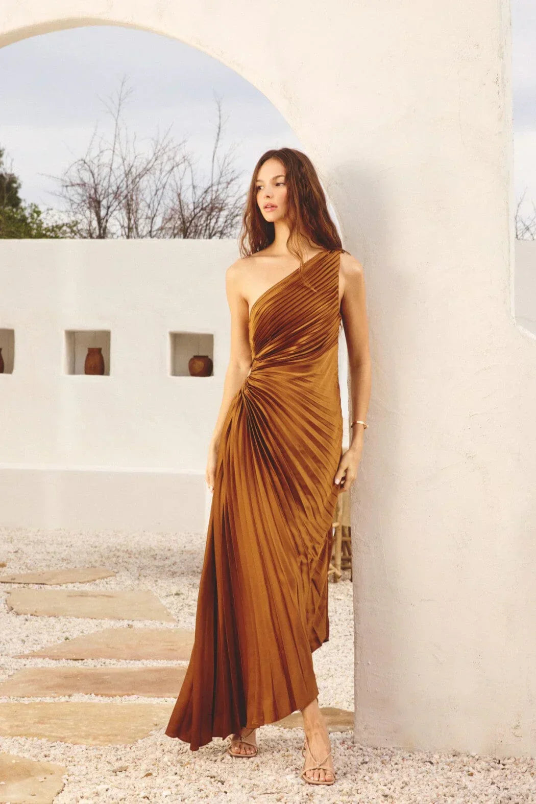 Zarita | Damen Asymmetrisches Midikleid | Falteneleganz